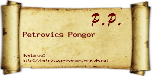 Petrovics Pongor névjegykártya